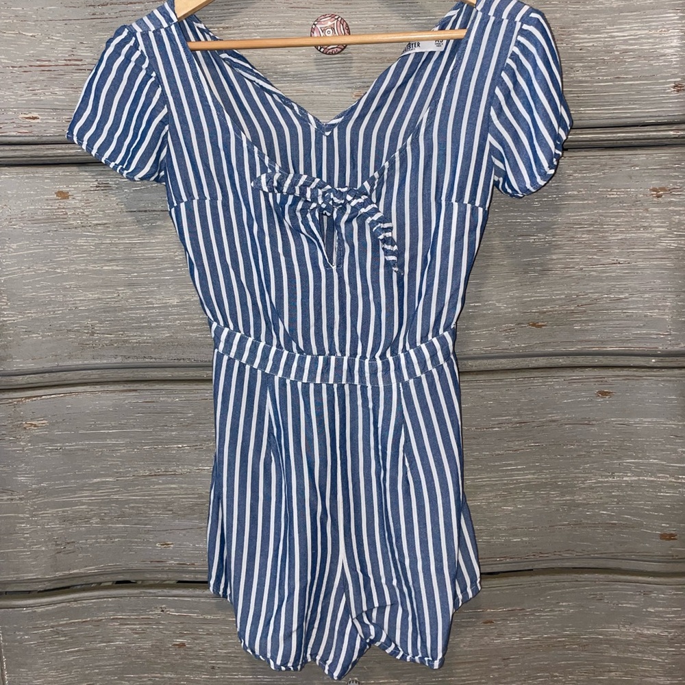 Hollister Striped Blue and White Romper